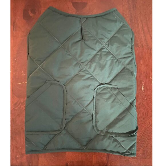 Dog Coat: Green Quilted Vest, Medium - Picture 2 of 2